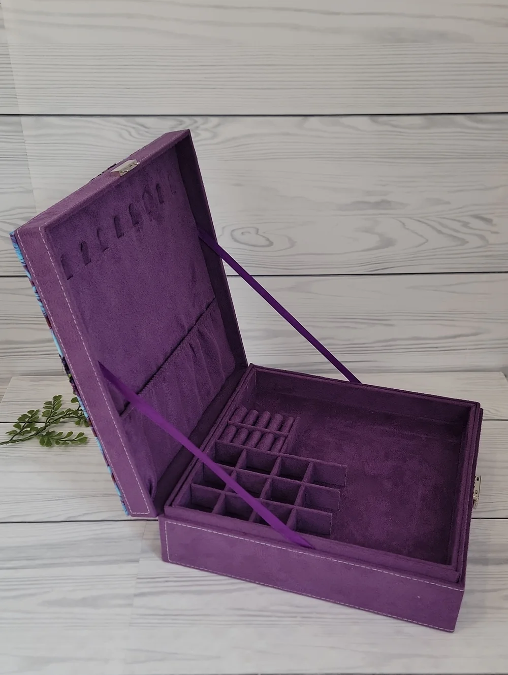 Upcycled Jewelry Case Purple Butterfly Decorative Keepsake Box 10
